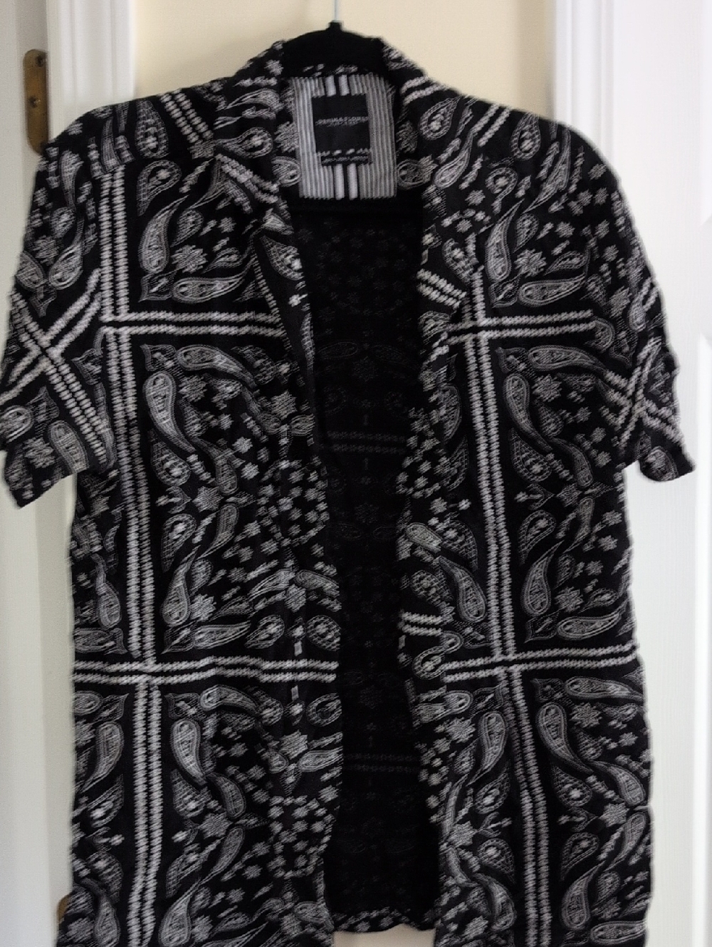 Denim & Flower Ricky Singh Black and White Striped Top